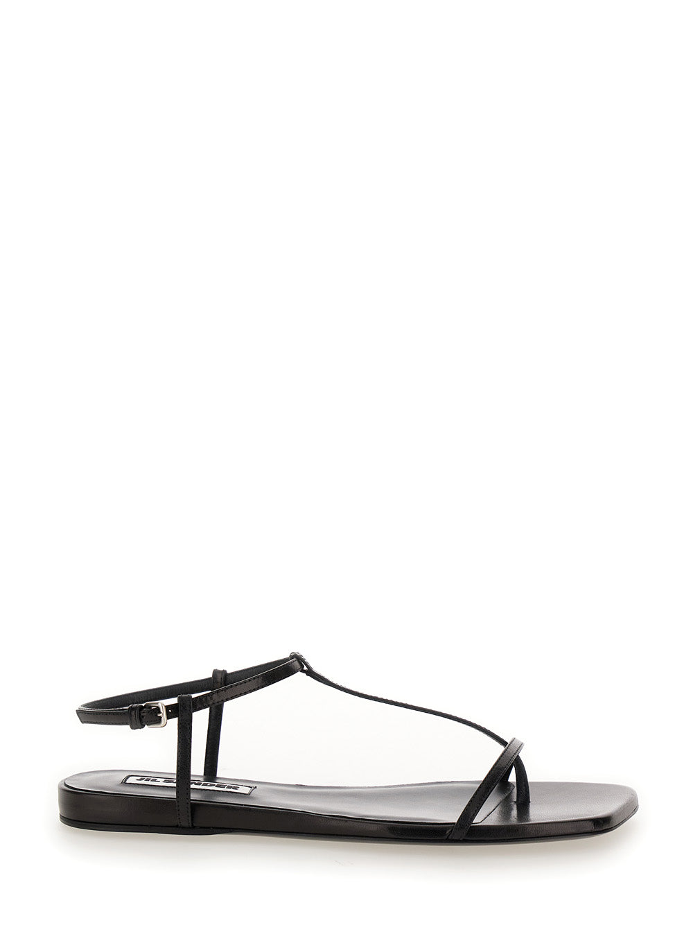 Jil Sander Women Black Sandals With Ankle Buckle Closure In Leather Woman