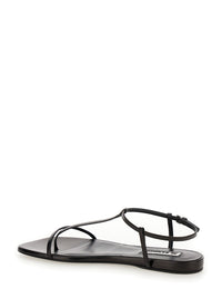 Jil Sander Women Black Sandals With Ankle Buckle Closure In Leather Woman