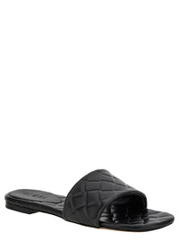 Bottega Veneta Women 'Slide Amy' Black Sandals With Intreccio Motif In Leather Woman