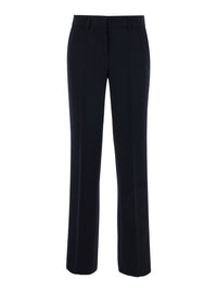 Leplain Women Straight Blue Pants With Belt Loops In Fabric Woman