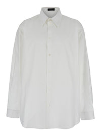 Balenciaga Men White Shirt With Pointed Collar In Cotton Man