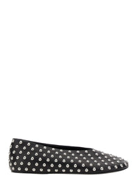 Jil Sander Women Black Ballet Flats With All-Over Stud In Leather Woman