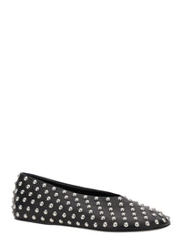 Jil Sander Women Black Ballet Flats With All-Over Stud In Leather Woman