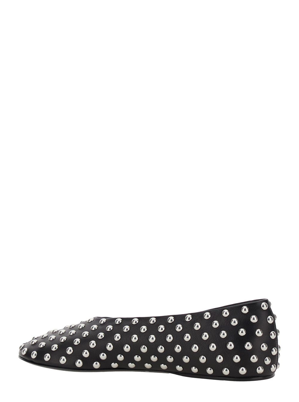 Jil Sander Women Black Ballet Flats With All-Over Stud In Leather Woman