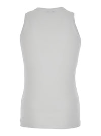 Alexander Mcqueen Men White Top With Upside Down Skull Embroidery On The Front In Cotton Jersey Man