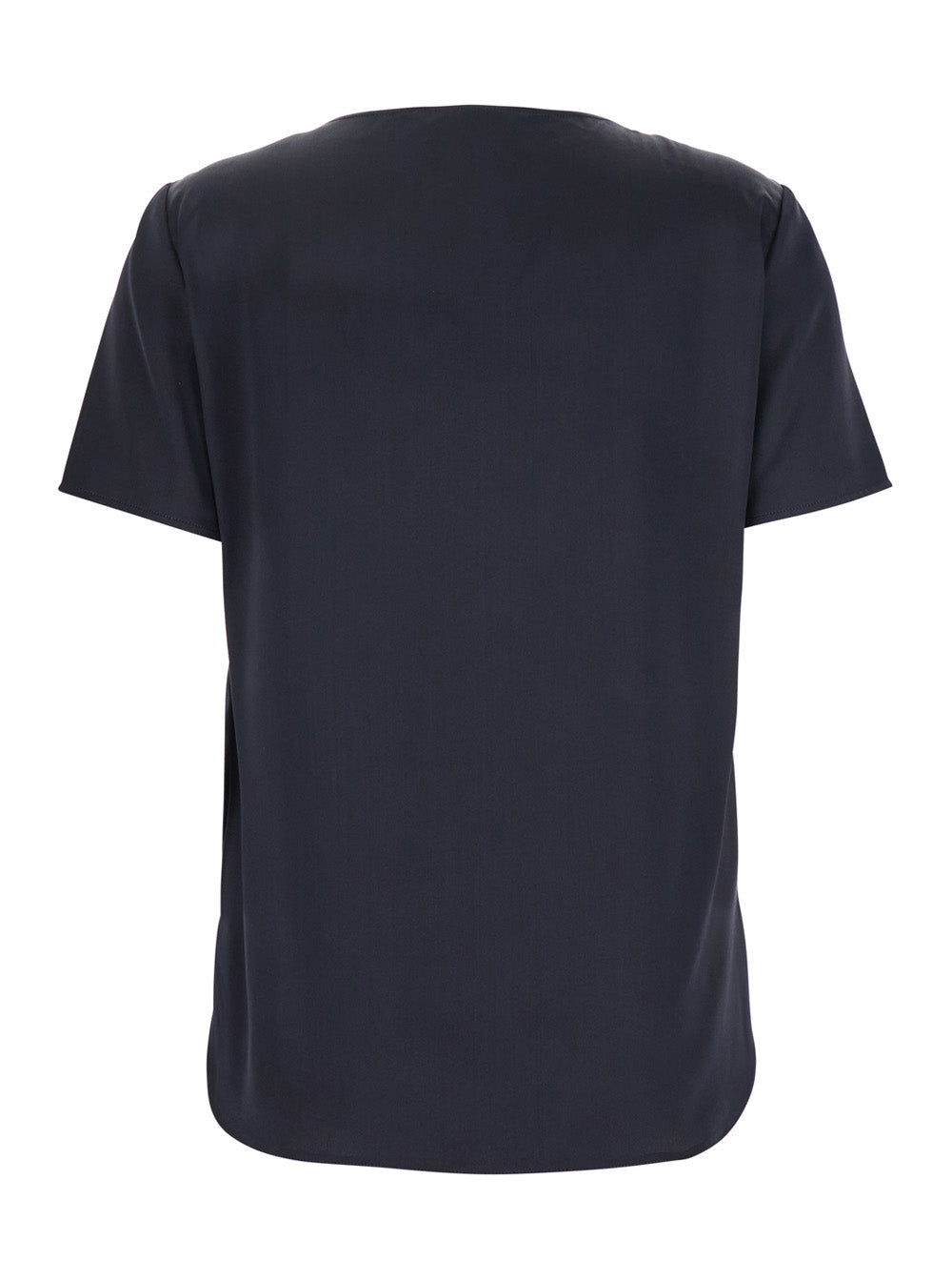 MAX MARA Max Mara Women 'Dida' Blue Crewneck T-Shirt In Silk Woman