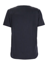 MAX MARA Max Mara Women 'Dida' Blue Crewneck T-Shirt In Silk Woman