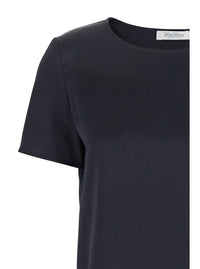 MAX MARA Max Mara Women 'Dida' Blue Crewneck T-Shirt In Silk Woman