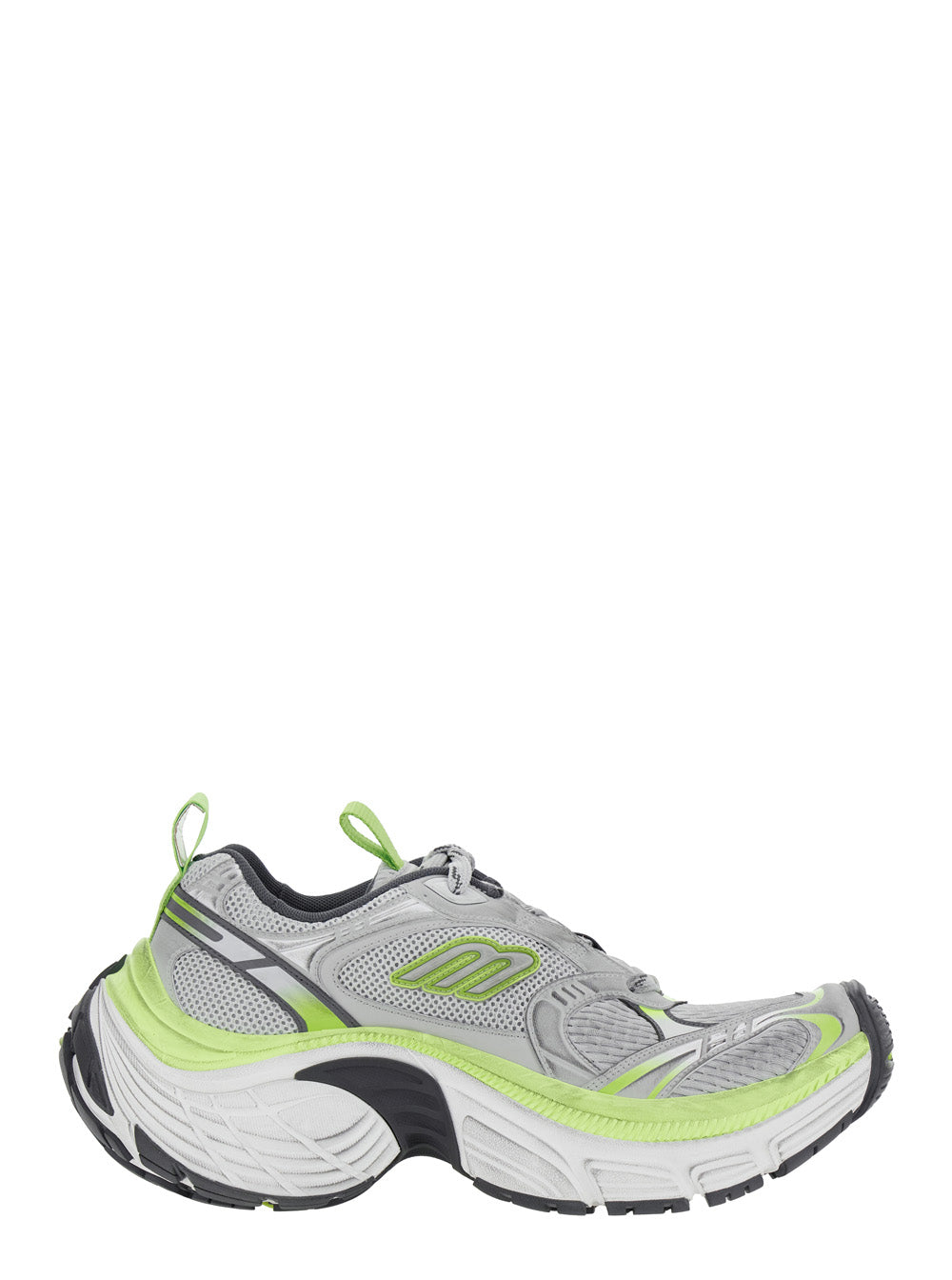 Balenciaga Men '10Xl' Grey Sneakers With Embossed Logo On The Tongue In Tech Fabric Man