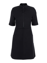 MONCLER Moncler Women Black Dress With Logo Patch Applied On The Sleeve In Cotton Blend Woman