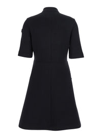 MONCLER Moncler Women Black Dress With Logo Patch Applied On The Sleeve In Cotton Blend Woman