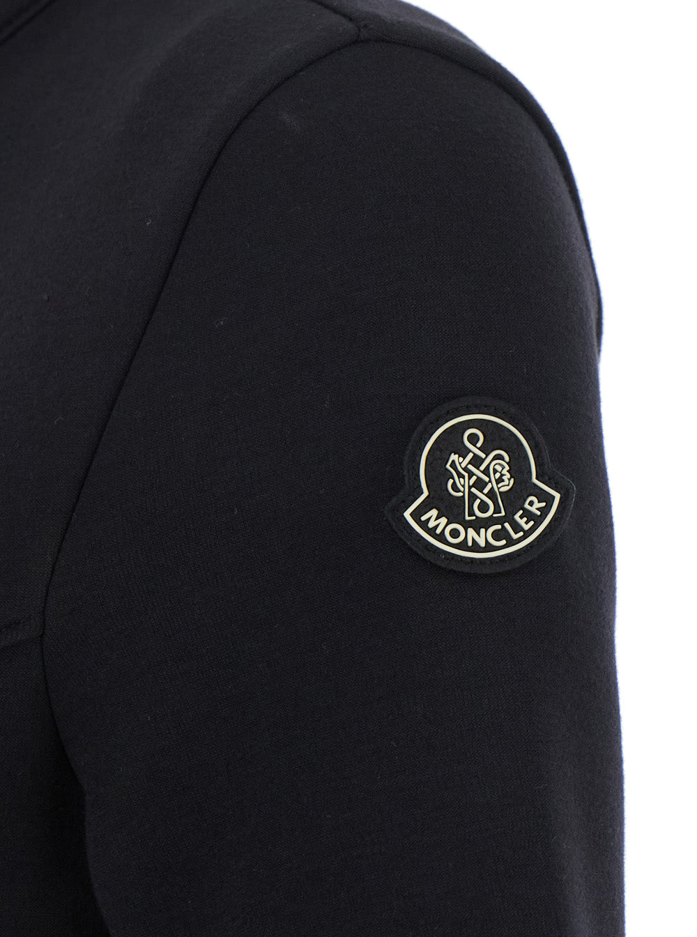 MONCLER Moncler Women Black Dress With Logo Patch Applied On The Sleeve In Cotton Blend Woman