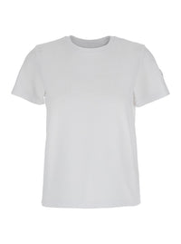 MONCLER Moncler Women White T-Shirt With Logo Embroidered On The Sleeve In Cotton Woman