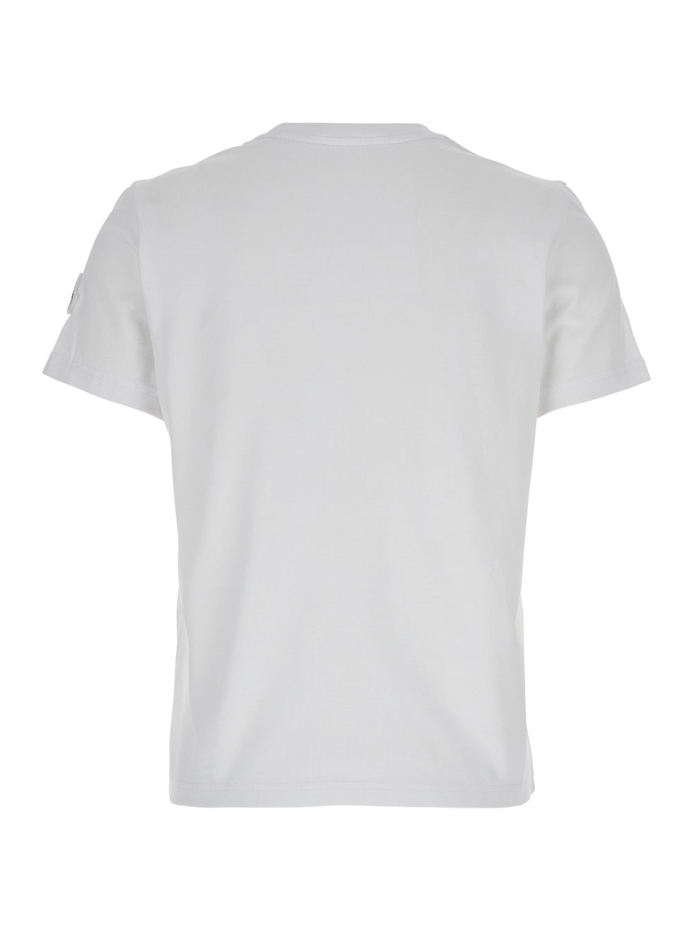 MONCLER Moncler Women White T-Shirt With Logo Embroidered On The Sleeve In Cotton Woman