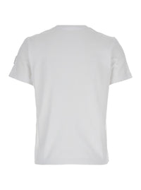 MONCLER Moncler Women White T-Shirt With Logo Embroidered On The Sleeve In Cotton Woman