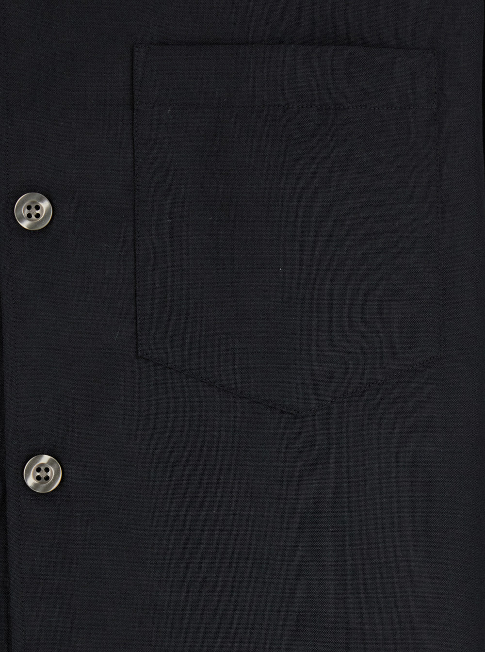Leplain Men Black Shirt With Classic Collar In Virgin Wool Blend Man