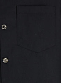 Leplain Men Black Shirt With Classic Collar In Virgin Wool Blend Man
