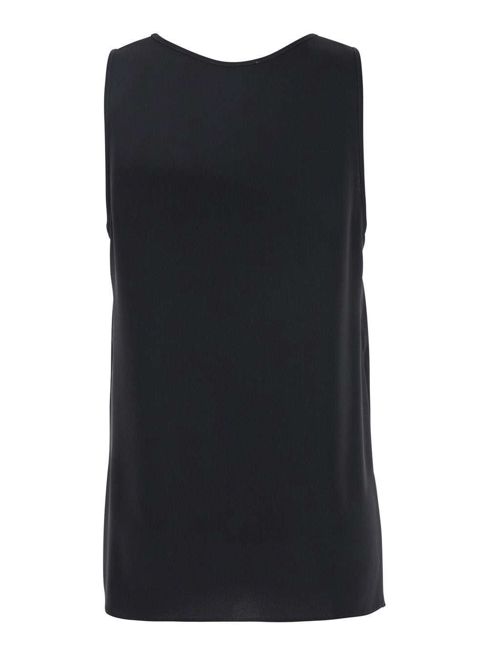 P.A.R.O.S.H. Women Black Sleeveless Top With Round Neck In Tech Fabric Woman