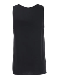 P.A.R.O.S.H. Women Black Sleeveless Top With Round Neck In Tech Fabric Woman