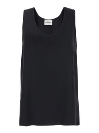 P.A.R.O.S.H. Women Black Sleeveless Top With Round Neck In Tech Fabric Woman