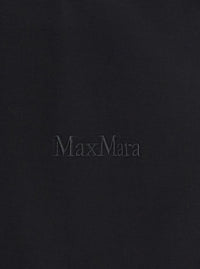 Max Mara Women Black T-Shirt With Logo Embroidered On The Front In Cotton Woman