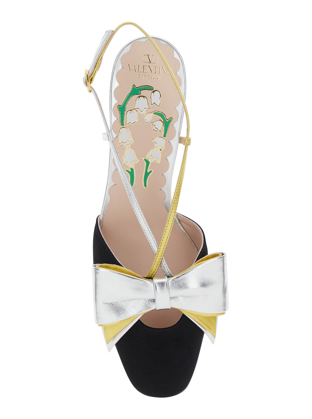 Valentino Garavani Women Black Slingback Décolleté With Oversized Bow On The Front In Leather And Viscose Blend Woman