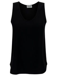 P.A.R.O.S.H. Women Black Tank Top With Plunging U Neckline In Polyamide Woman