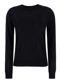 P.A.R.O.S.H. Women Black Crewneck Long Sleeve Sweater In Fabric Woman