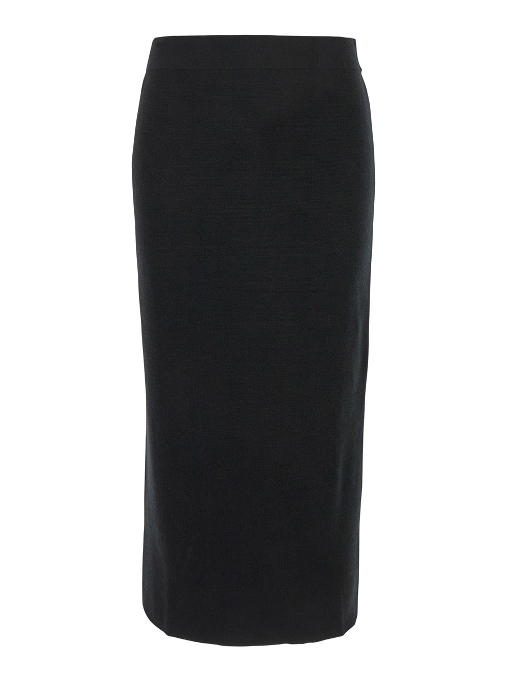 P.A.R.O.S.H. Women Black Skirt With High Elastic Waist And Straight Hem In Wool And Cashmere Stretch Woman