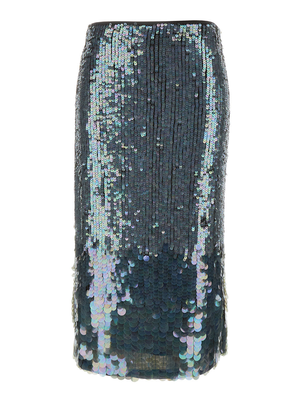 P.A.R.O.S.H. Women Midi Grey Skirt With All-Over Sequins In Stretch Polyamide Woman