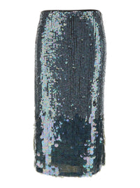 P.A.R.O.S.H. Women Midi Grey Skirt With All-Over Sequins In Stretch Polyamide Woman