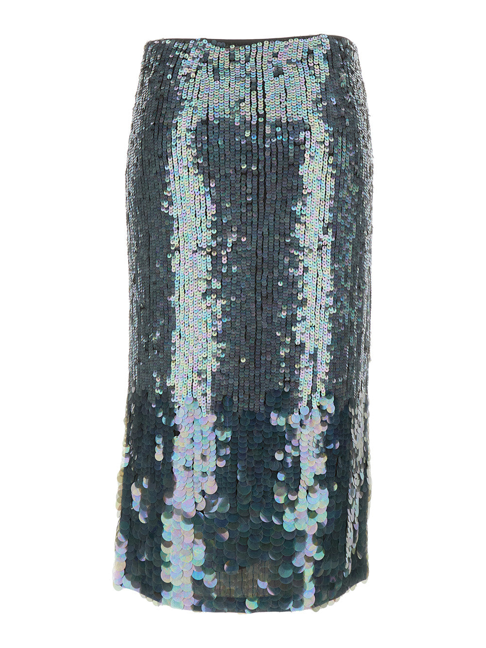 P.A.R.O.S.H. Women Midi Grey Skirt With All-Over Sequins In Stretch Polyamide Woman