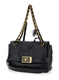 BALENCIAGA Balenciaga Women 'Modu Flap' Black Crossbody Bag With Logo Plaque On The Front In Leather Woman