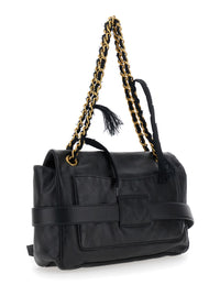 BALENCIAGA Balenciaga Women 'Modu Flap' Black Crossbody Bag With Logo Plaque On The Front In Leather Woman