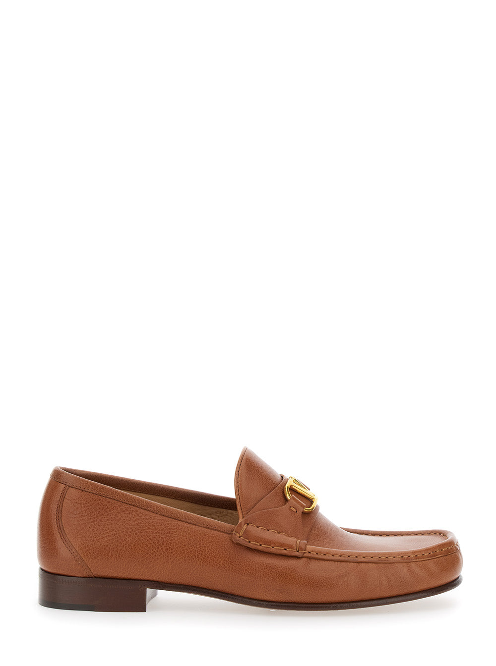 Valentino Garavani Men Brown Loafers With Vlogo Signature Detail In Leather Man