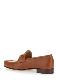 Valentino Garavani Men Brown Loafers With Vlogo Signature Detail In Leather Man
