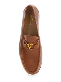 Valentino Garavani Men Brown Loafers With Vlogo Signature Detail In Leather Man