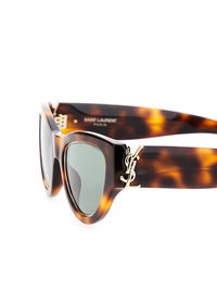 Saint Laurent Women Brown Sunglasses With Thick Frame And Tortoiseshell Print In Acetate Woman