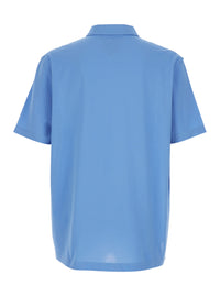 Bottega Veneta Men Blue Polo Shirt With Classic Collar And Logo Embroidery Detail On The Front In Cotton Man