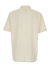 Bottega Veneta Men White Polo Shirt With Classic Collar And Logo Embroidery Detail On The Front In Cotton Man