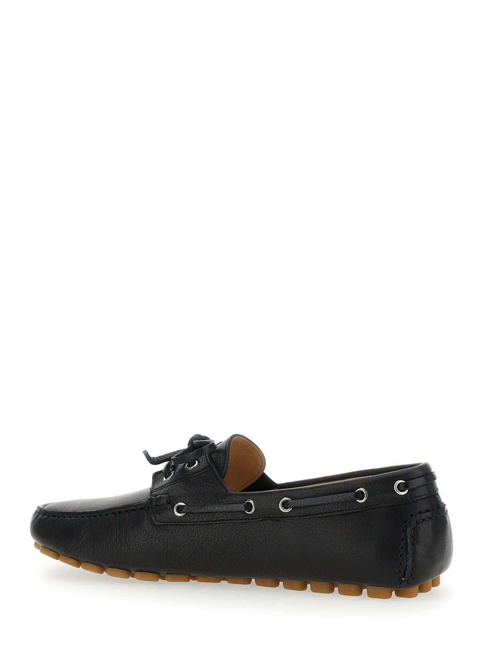 Valentino Garavani Men 'Fastaway' Black Loafers With Vlogo Plaque And Decorative Laces With Logo In Leather Man