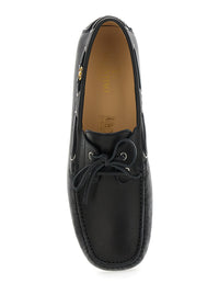 Valentino Garavani Men 'Fastaway' Black Loafers With Vlogo Plaque And Decorative Laces With Logo In Leather Man