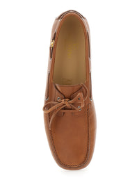 Valentino Garavani Men 'Fastaway' Brown Loafers With Vlogo Plaque And Decorative Laces With Logo In Leather Man