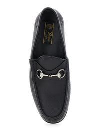 Gucci Men Black Loafers With Horsebit Detail On The Front In Hammered Leather Man