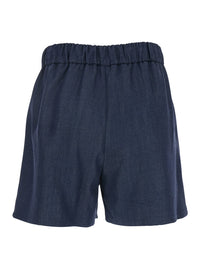 Leplain Women Blue Shorts With Elastic Drawstring Waist In Tech Fabric Woman