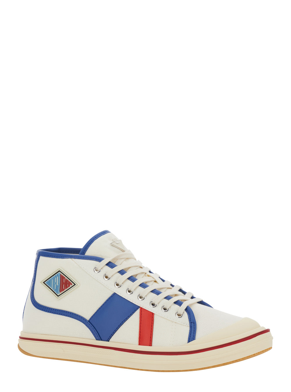 Bottega Veneta Men 'Eliot' Multicolor Sneakers With Logo Label On The Side And Leather Inserts In Cotton And Leather Blend Man