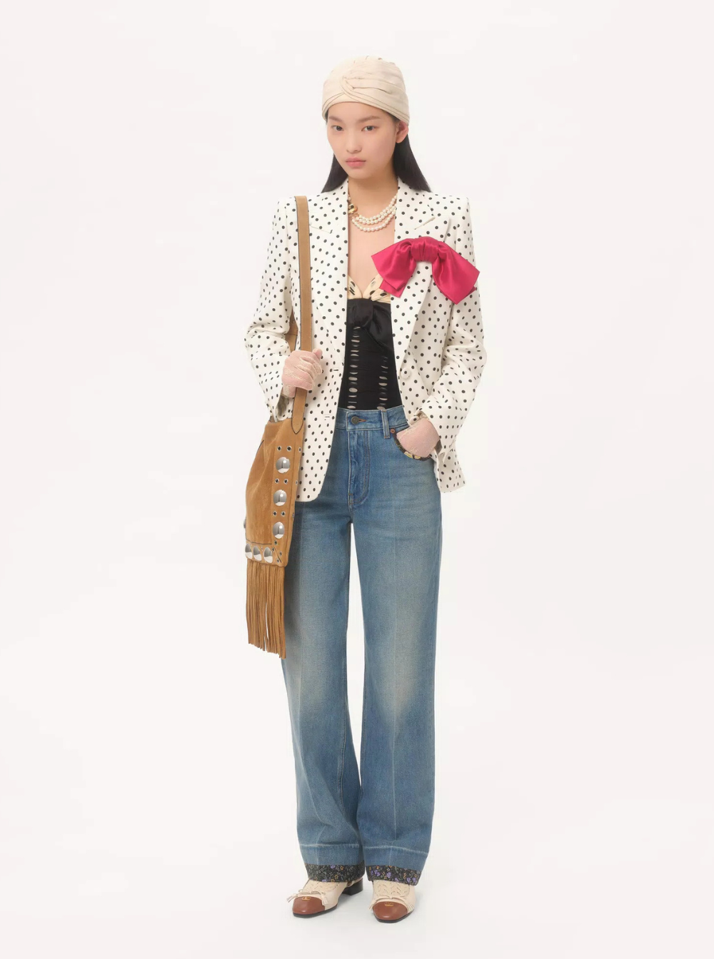 VALENTINO Valentino Women Blue Jeans With Logo Patch On The Rear And Floral Details In Denim Woman