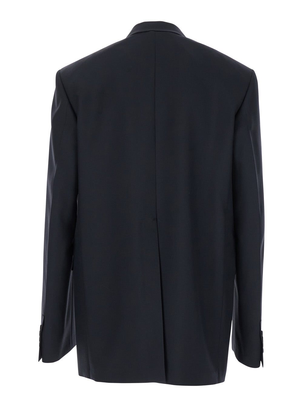GUCCI Gucci Men Dark Grey Jacket With Chest Pocket And Embossed Logo In Wool Gabardine Man