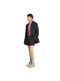 GUCCI Gucci Men Dark Grey Jacket With Chest Pocket And Embossed Logo In Wool Gabardine Man