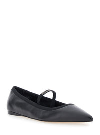 FERRAGAMO Ferragamo Women 'Carice' Black Ballet Shoes With Ribbon Detail And Logo Lettering On The Front In Leather Woman